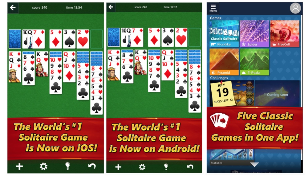 Microsoft Brings Its Solitaire Collection To IOS And Android